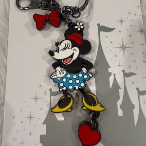 Disney Parks Minnie Mouse Metal Keychain Bag Purse Charm New